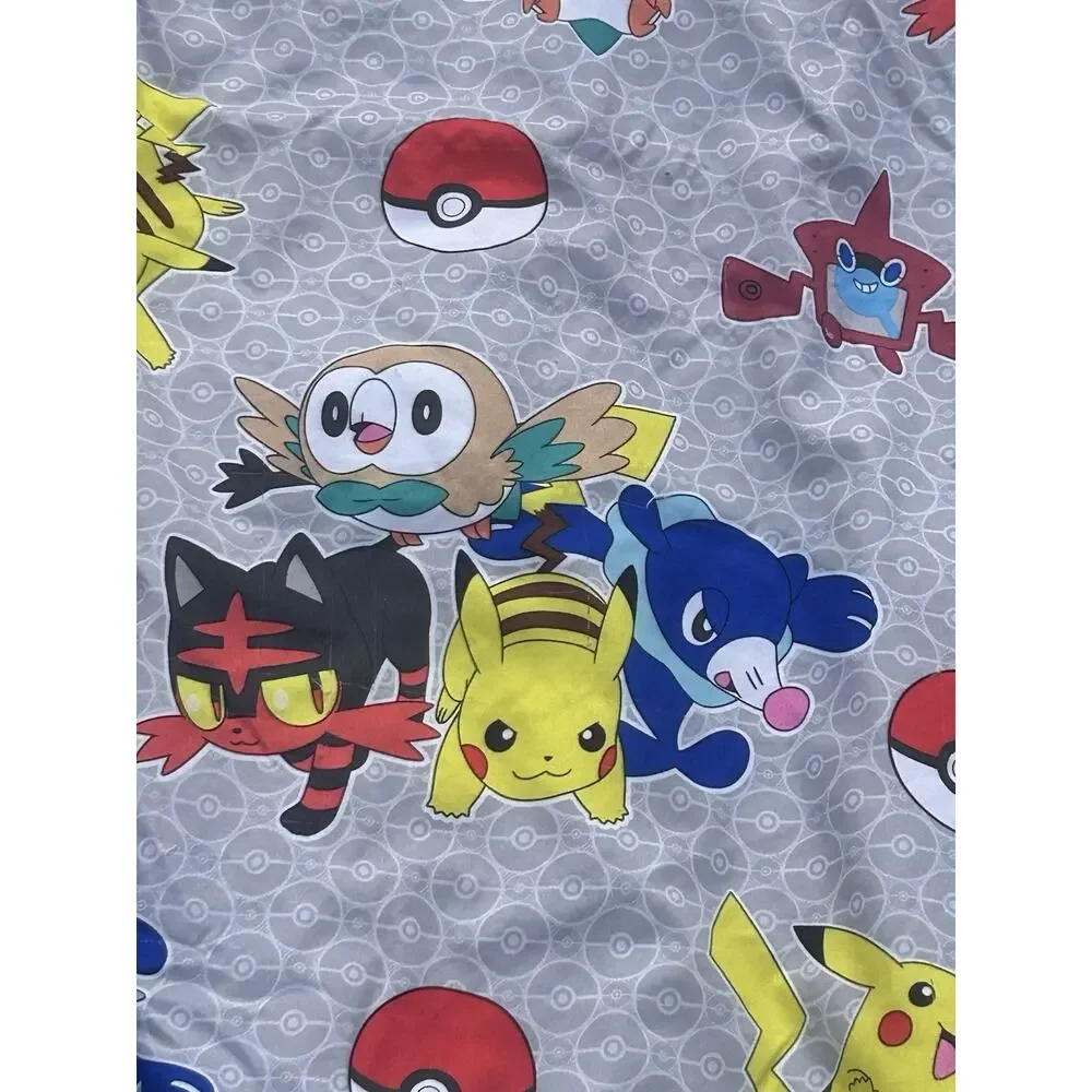 Pokemon Reversible Twin Comforter Pikachu Alola Pokeball 68x80 2019 READ
